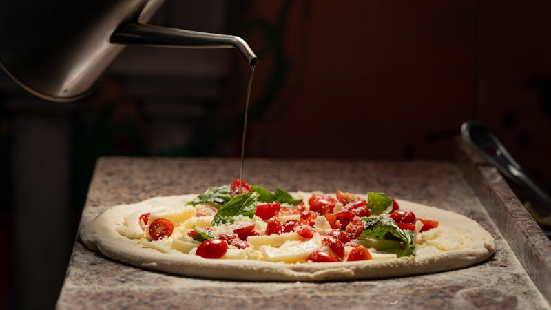 Classic Margherita pizza with fresh basil and mozzarella